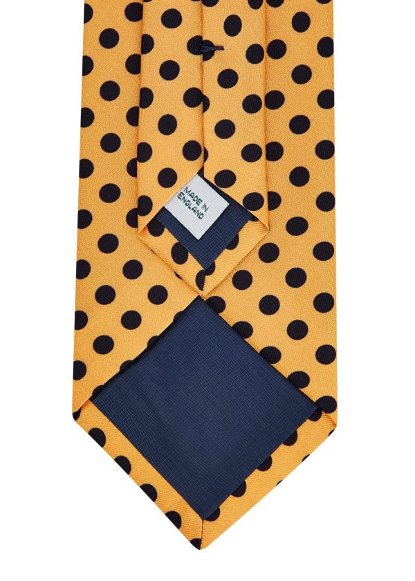 Roderick Charles large spot silk tie in yellow.