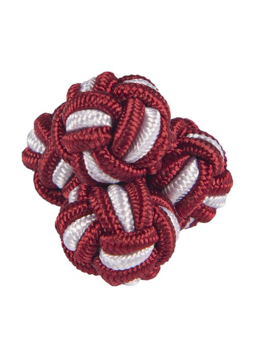 Roderick Charles silk knot in burgundy and white