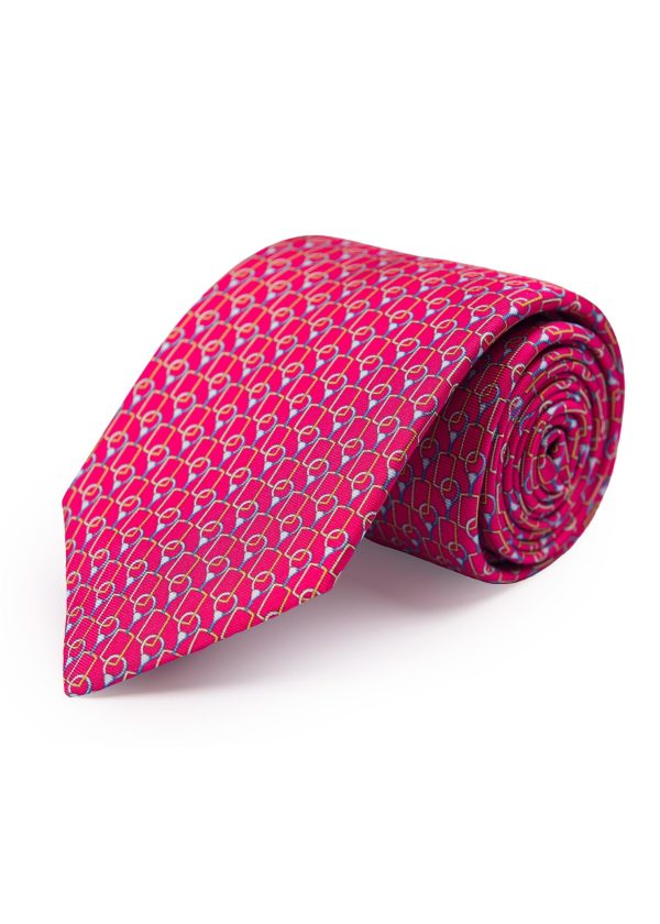 A luxury silk tie patterned tie in red