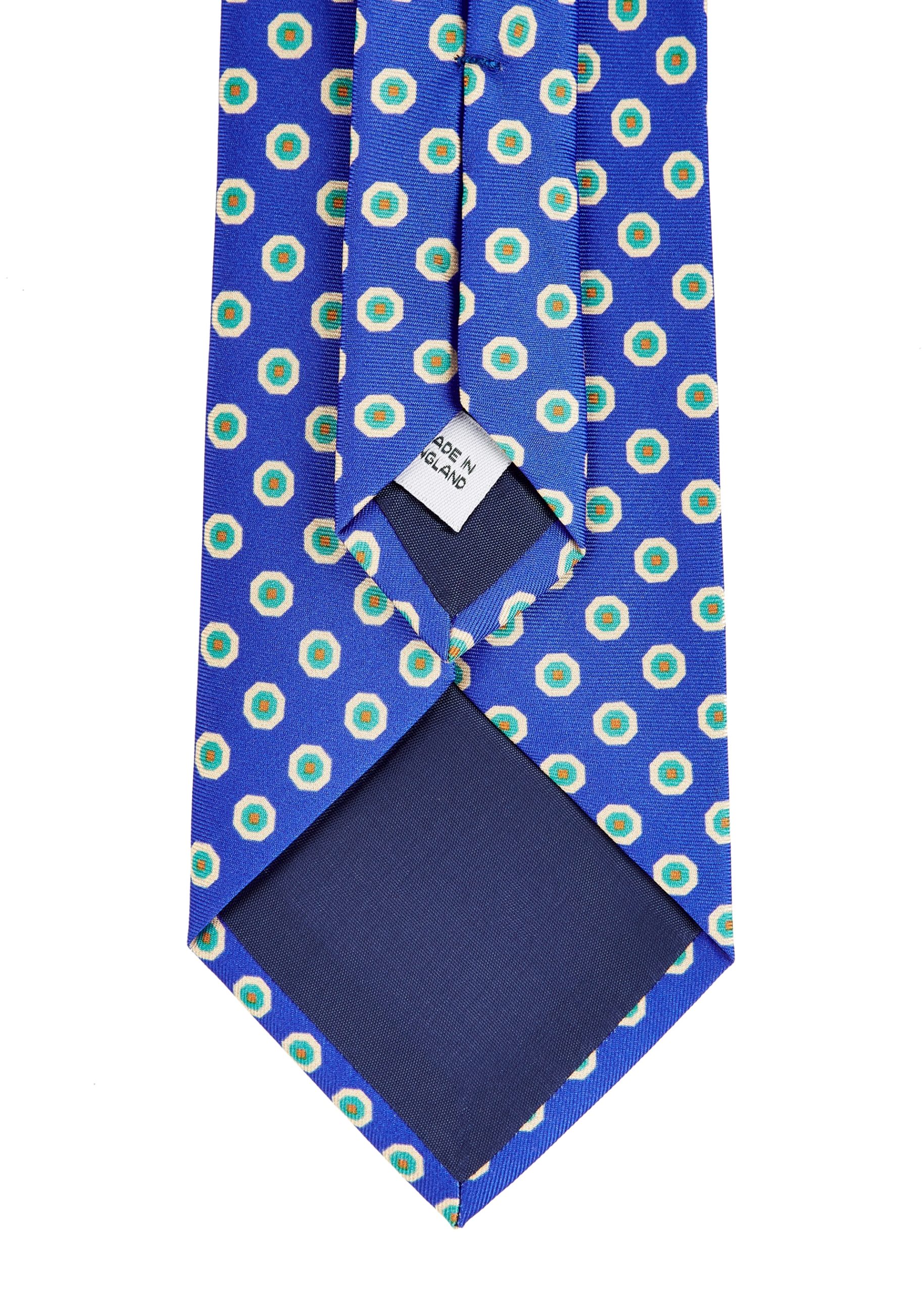 Roderick Charles hexagonal royal blue silk tie.