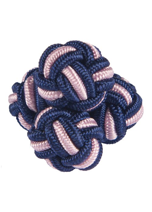 Roderick Charles silk knot in navy and pink