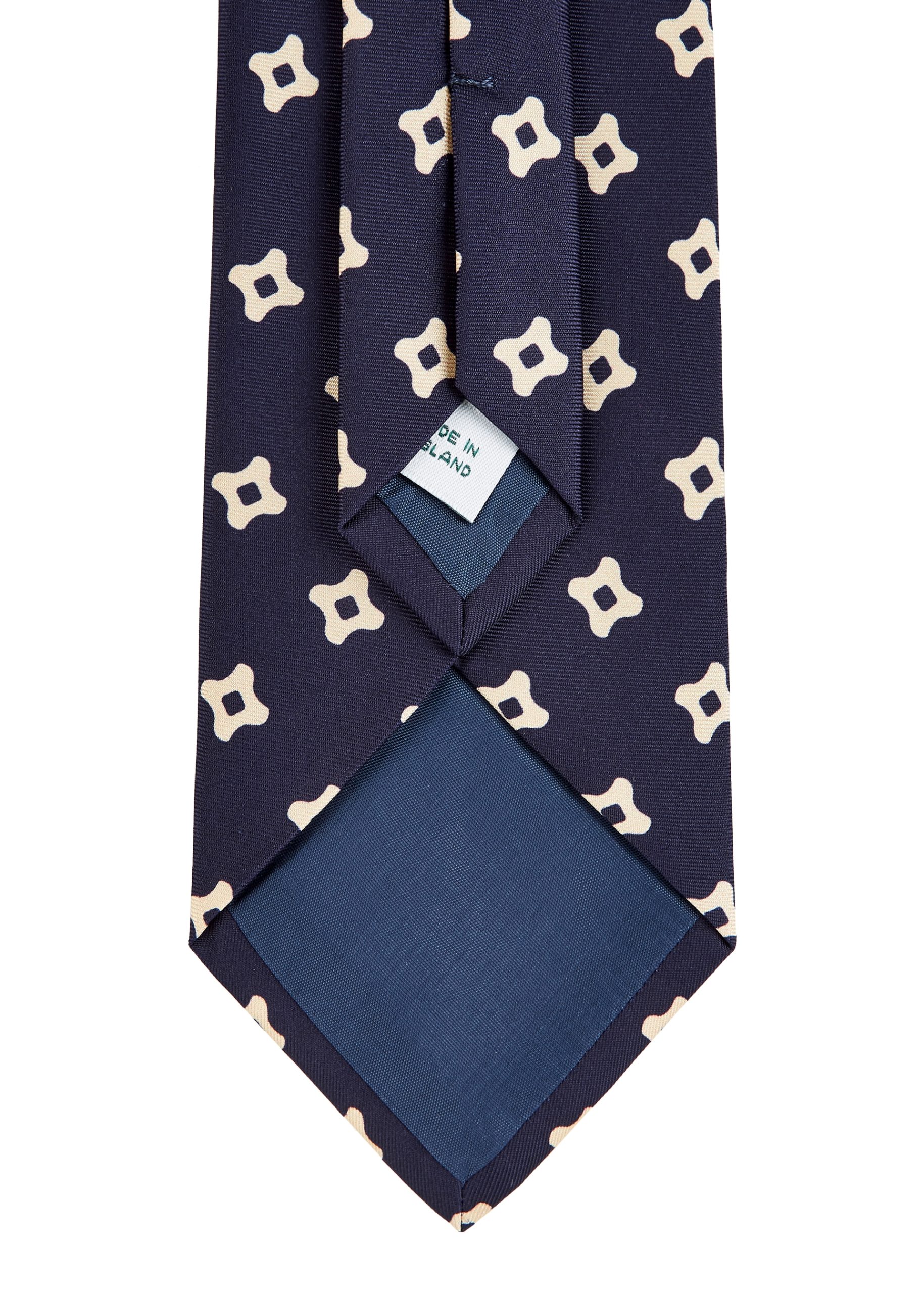Roderick Charles navy silk tie with square patterned