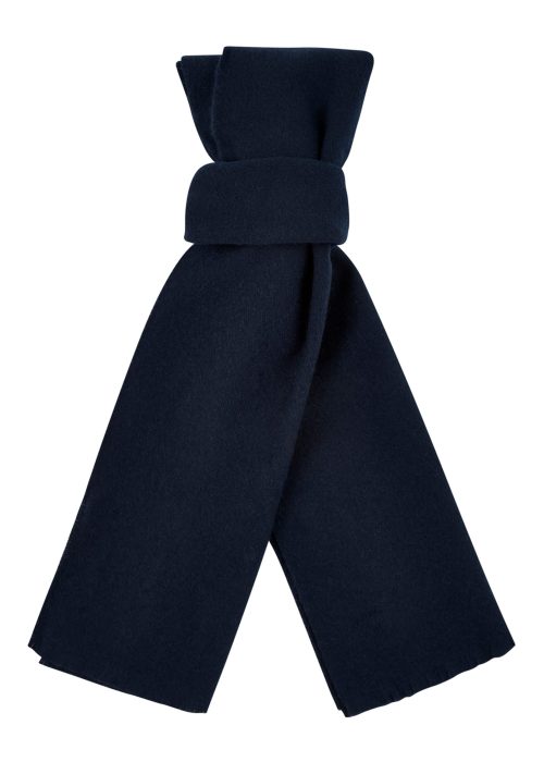A Roderick Charles lambswool angora mix scarf in navy 
