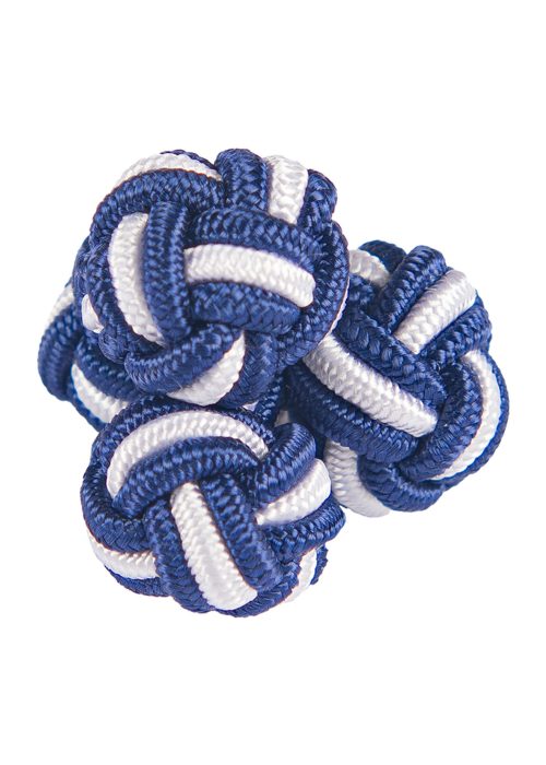 Roderick Charles silk knot in navy and white