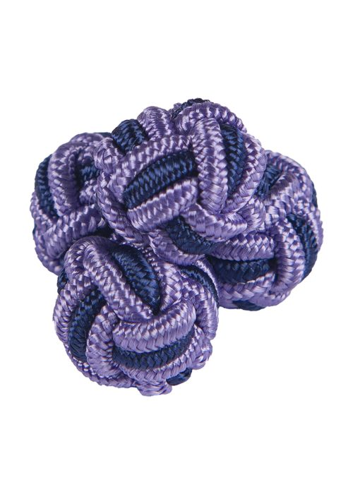 Roderick Charles silk knot in navy and lilac