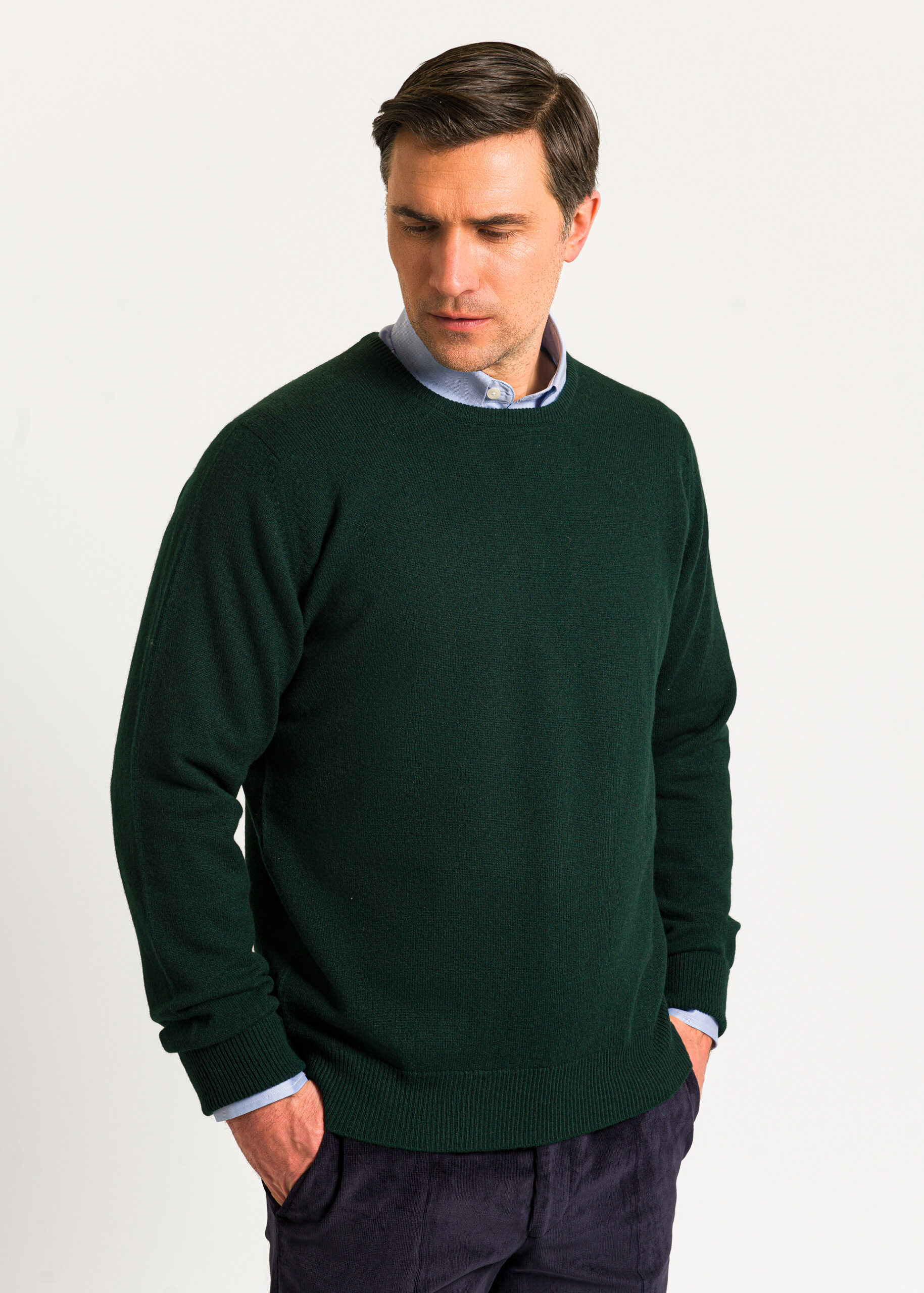 Dark-Green-Mens-Lambswool-Sweater