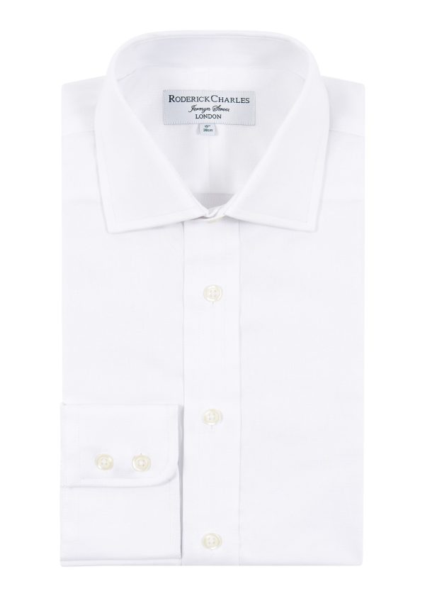 Roderick Charles single cuff Oxford white shirt