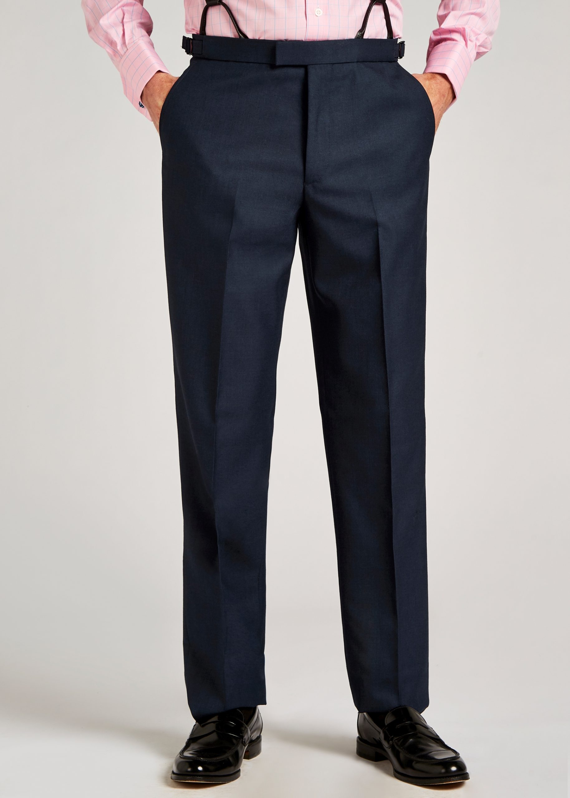 Tailored fit blue pic and pic mens suit trousers