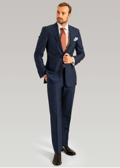Mens blue stripe suit by Roderick Charles