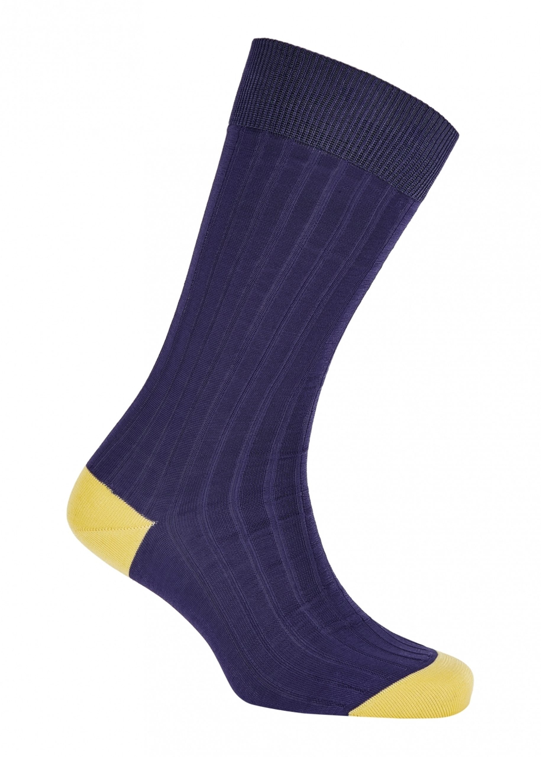 Blue and yellow men’s cotton socks