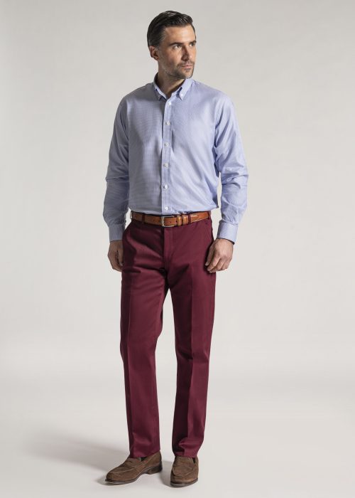 Roderick Charles claret twill trousers