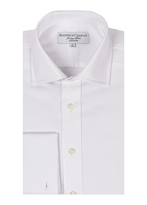 Men's smart oxford white double cuff shirt