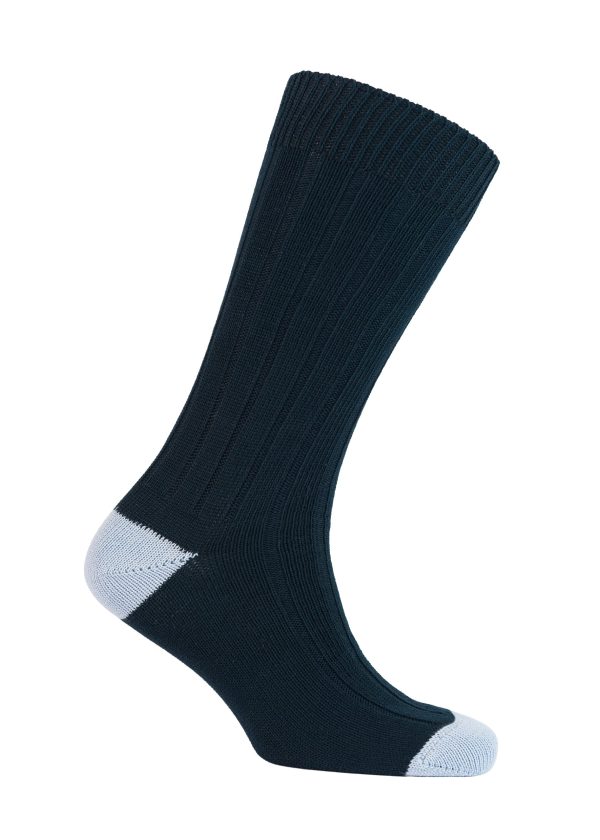 Men's socks contrast heel and toe in 100% cotton