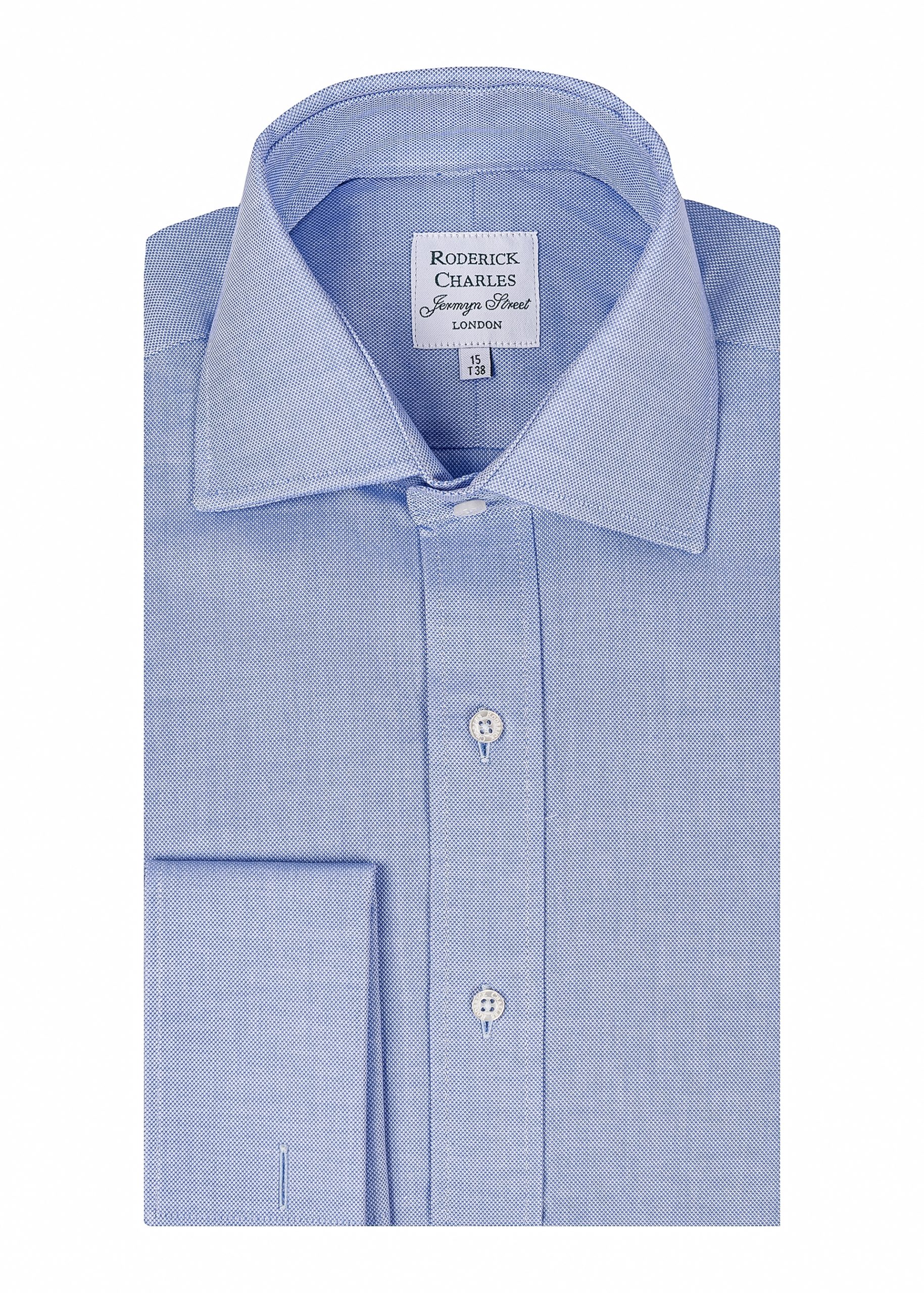 Roderick Charles blue oxford double cuff shirt