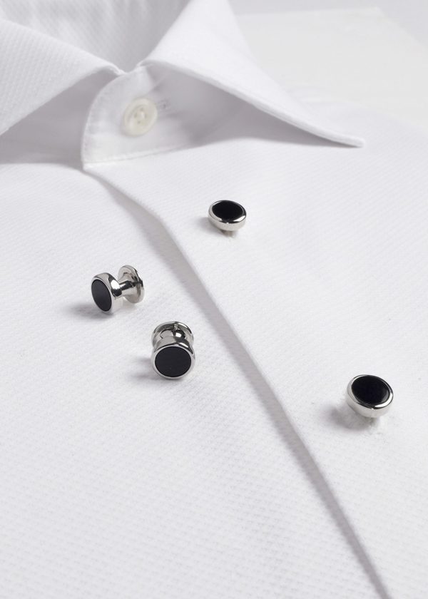 Roderick Charles black stud cufflinks set