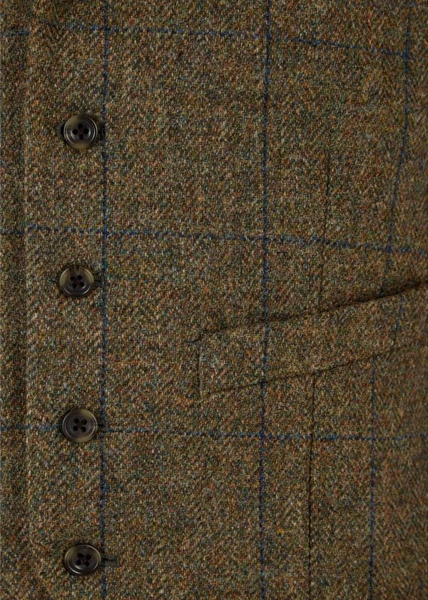Tweed waistcoat with two lower welted pockets