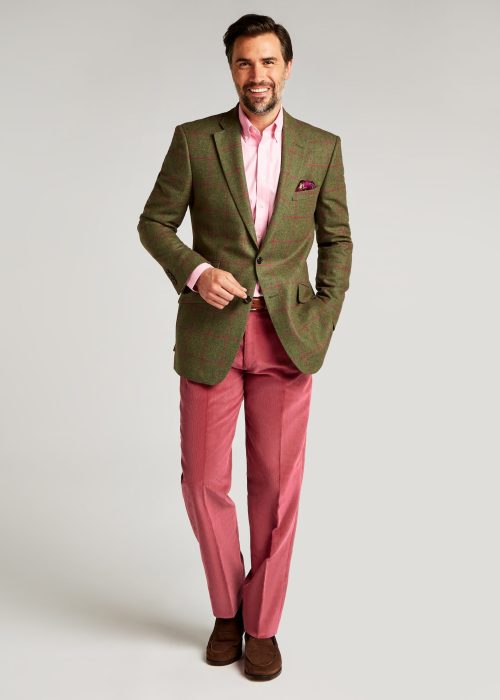Roderick Charles pink and green windowpane jacket