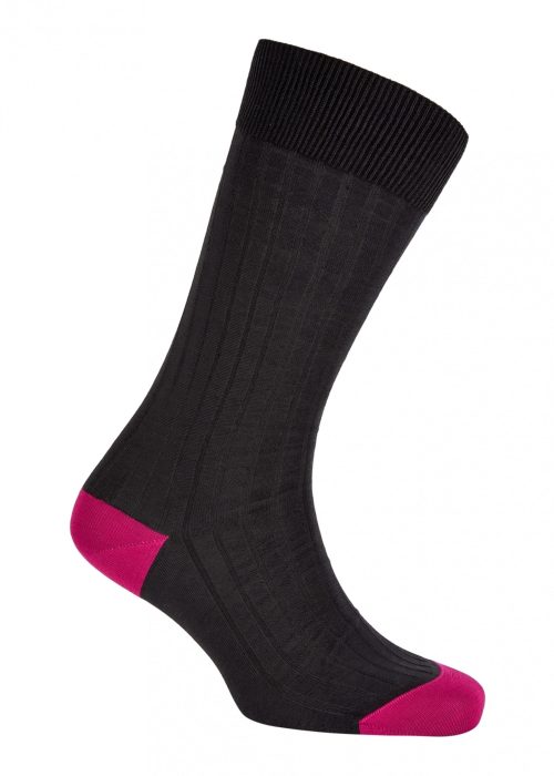 Men's grey and fushsia socks
