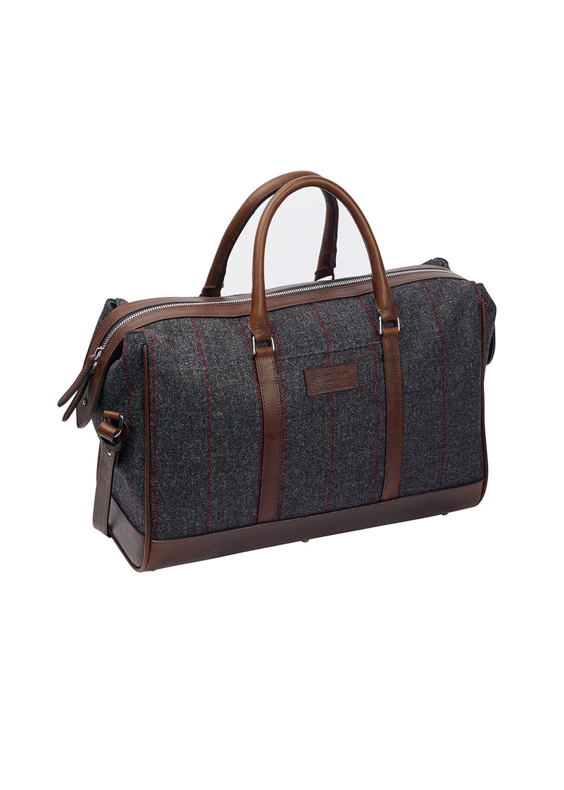 Roderick Charles grey tweed overnight bag perfect for overnight stays