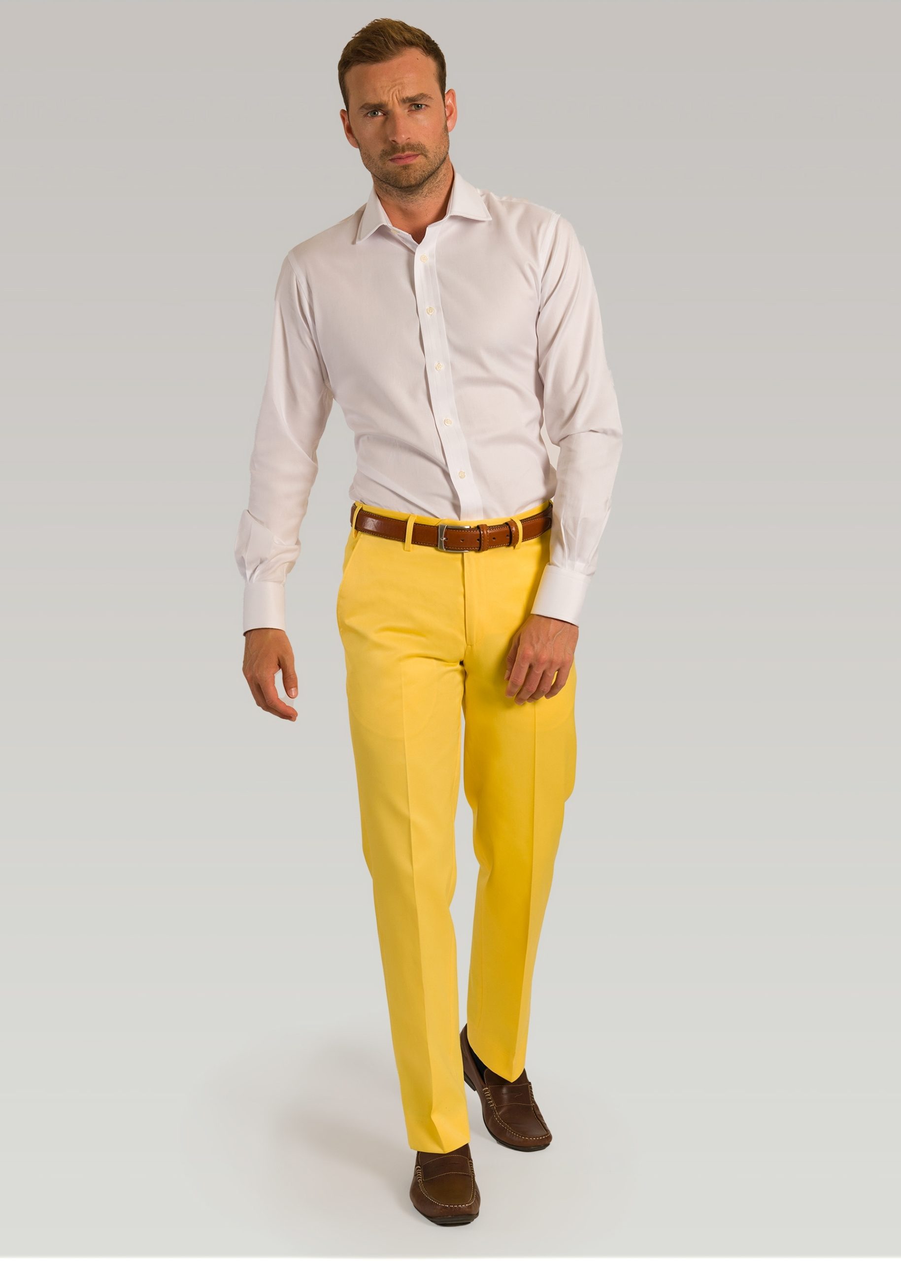 Lemon coloured cotton trousers