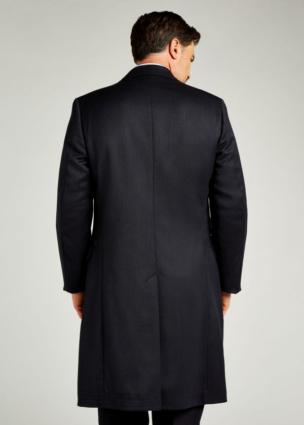 100% wool navy covert men's coat by Roderick Charles