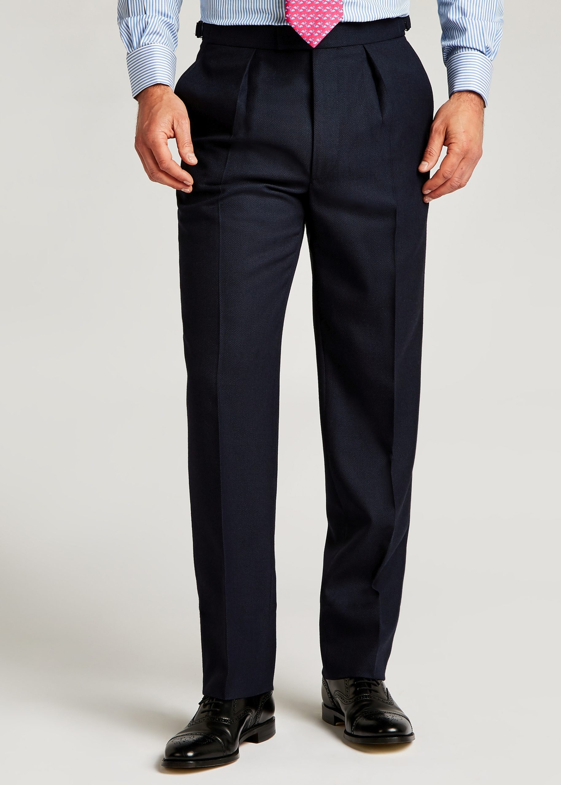 Roderick Charles navy suit trousers
