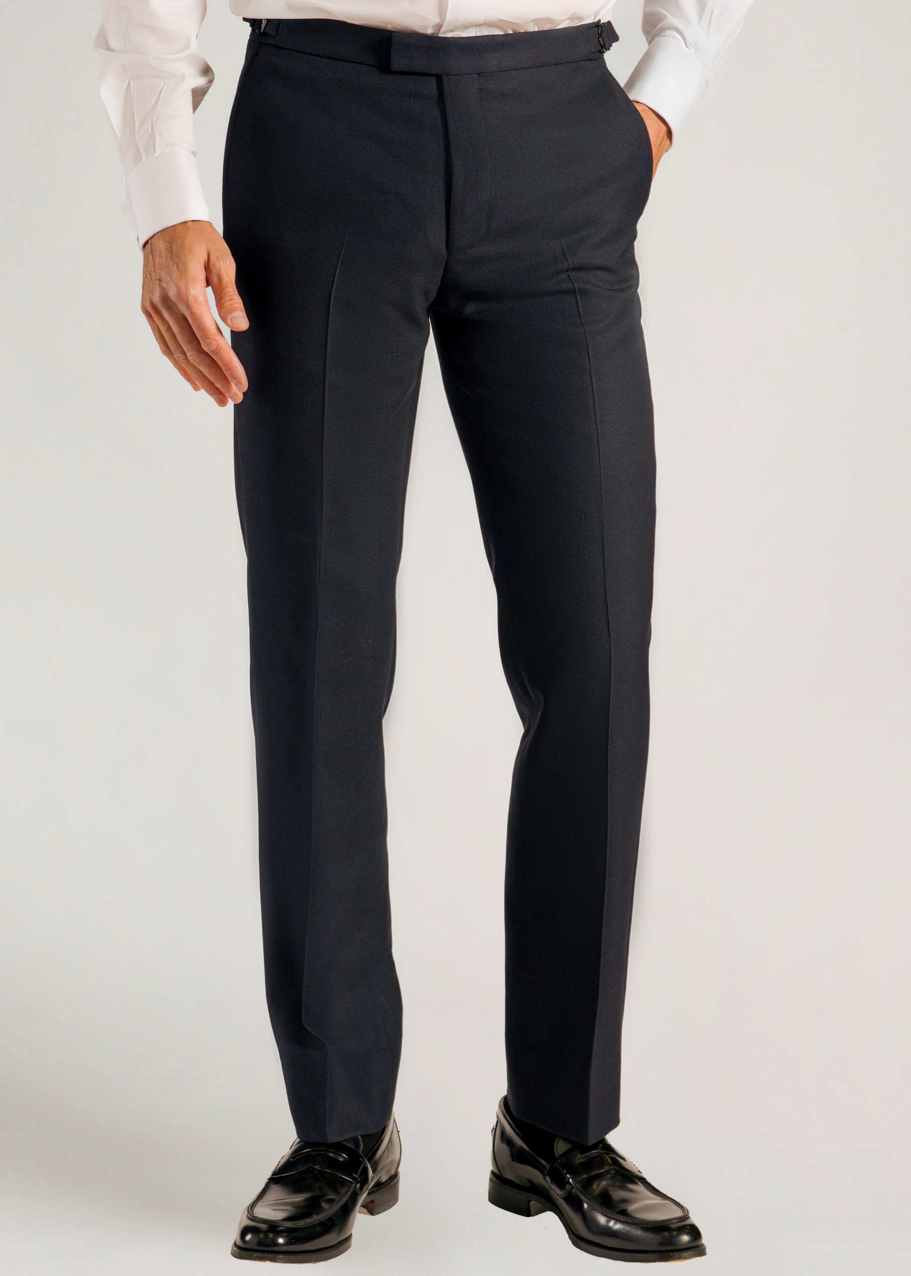 Mens suit trousers of Roderick Charles navy birdseye suit