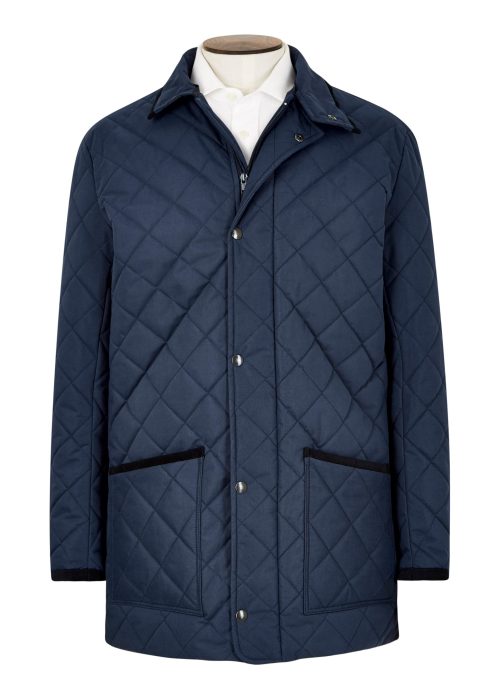 Roderick Charles navy quilted padded jacket