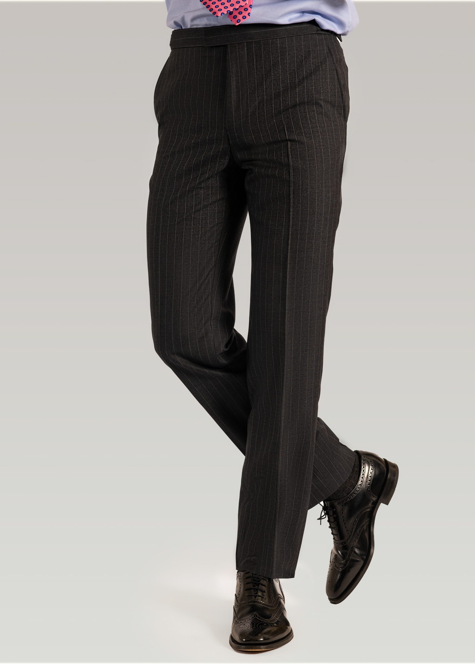 Roderick Charles grey stripe suit trouers in a tailored fit