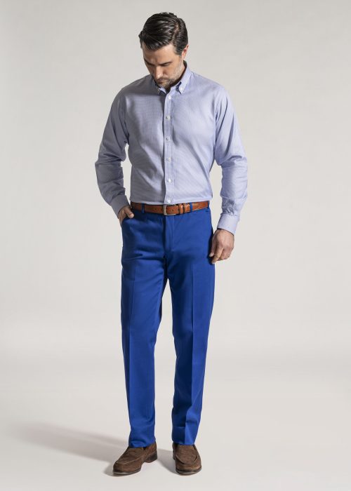 Royal cotton trousers with slanted side pockets