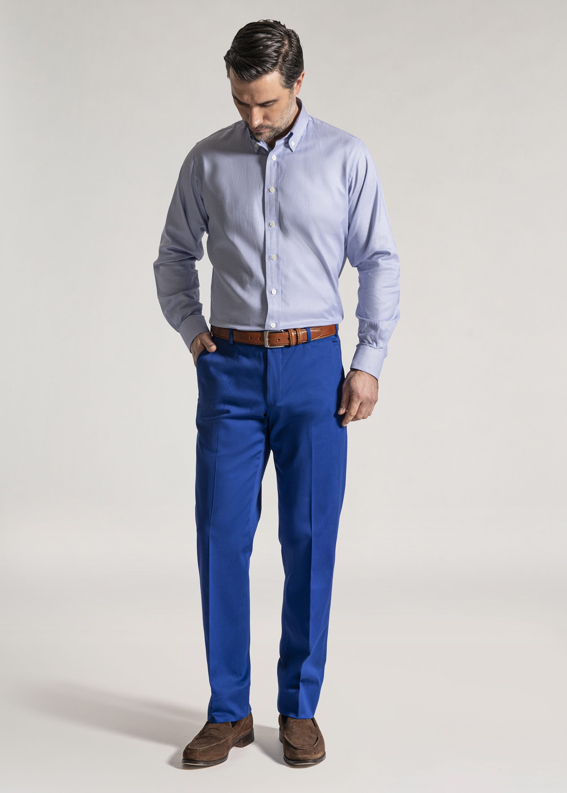 Royal cotton trousers with slanted side pockets