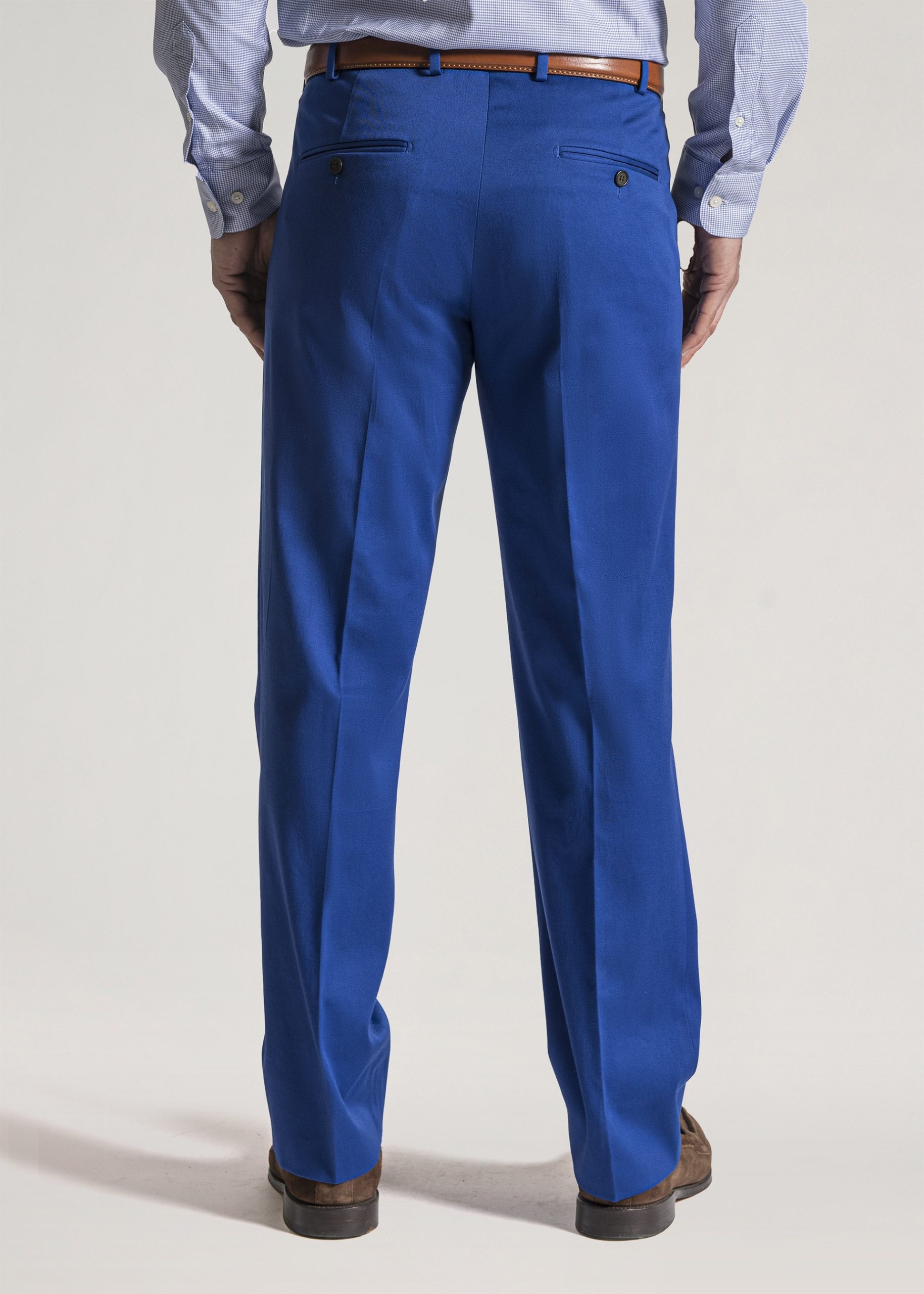 Royal coloured cotton trousers with two pockets at the back
