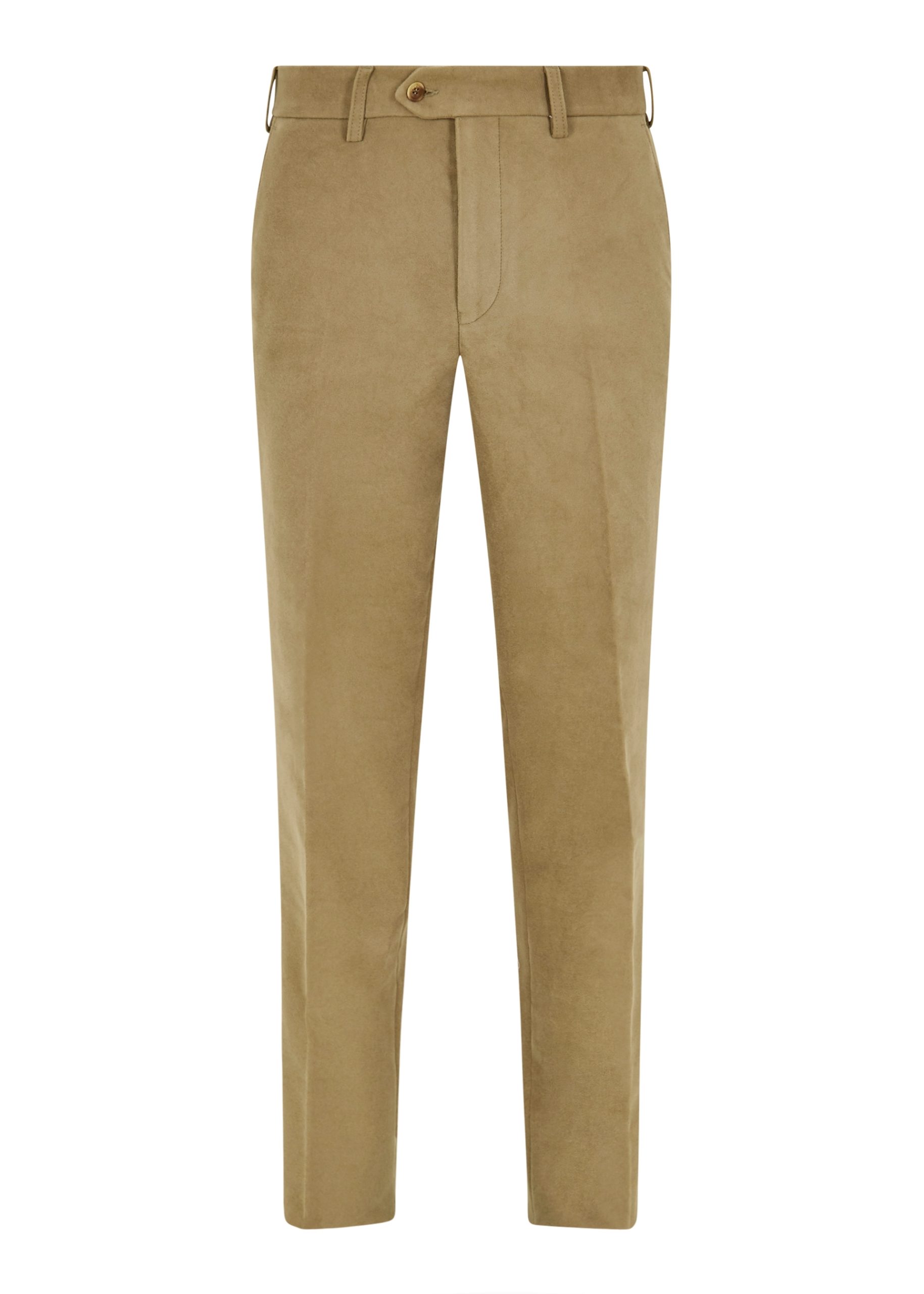 Classic flat front moleskin trousers in Lovat
