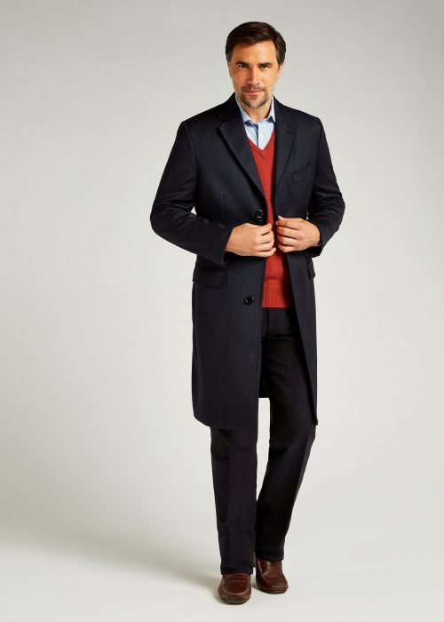 Roderick Charles traditional convert coat in navy