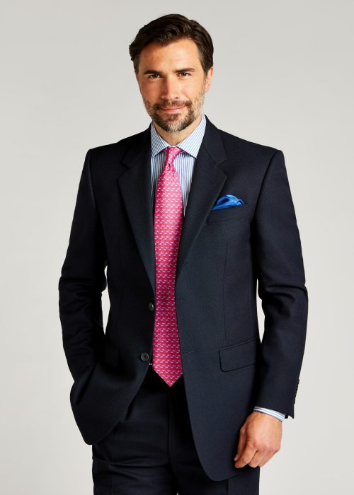Roderick Charles classic fit navy birdseye suit