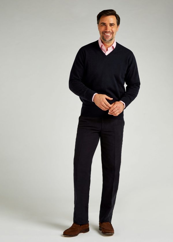 Men's navy lambswool sweater