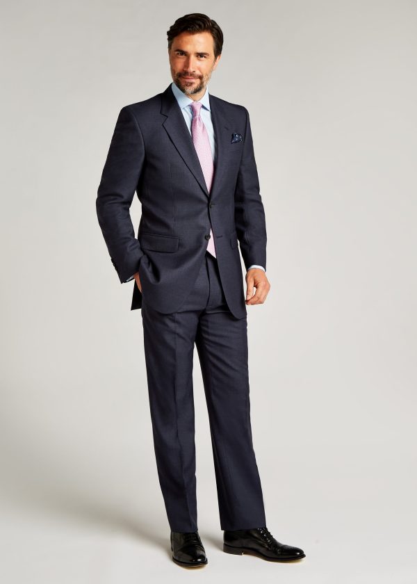 Roderick Charles pic and pic blue suit jacket in a classic fit with four button cuffs