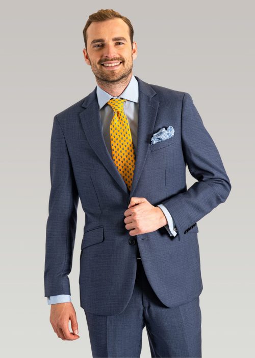 Men's navy pinhead fitted suit