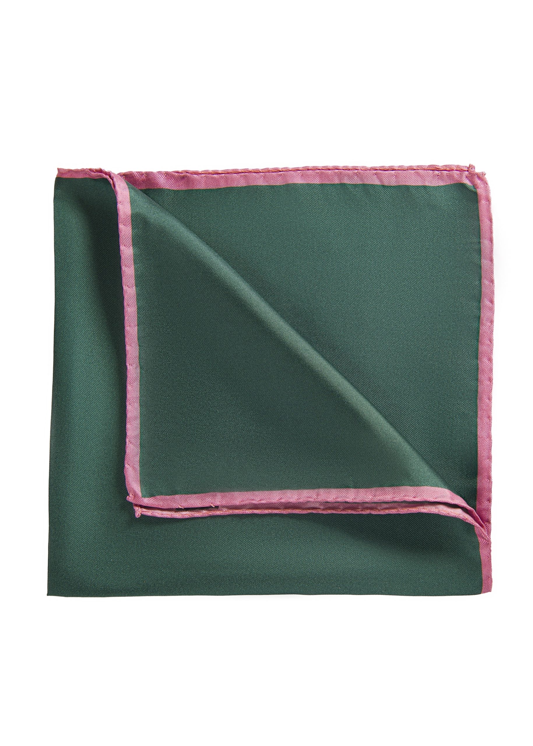 Roderick Charles plain bottle silk pocket square with hand rolled edges