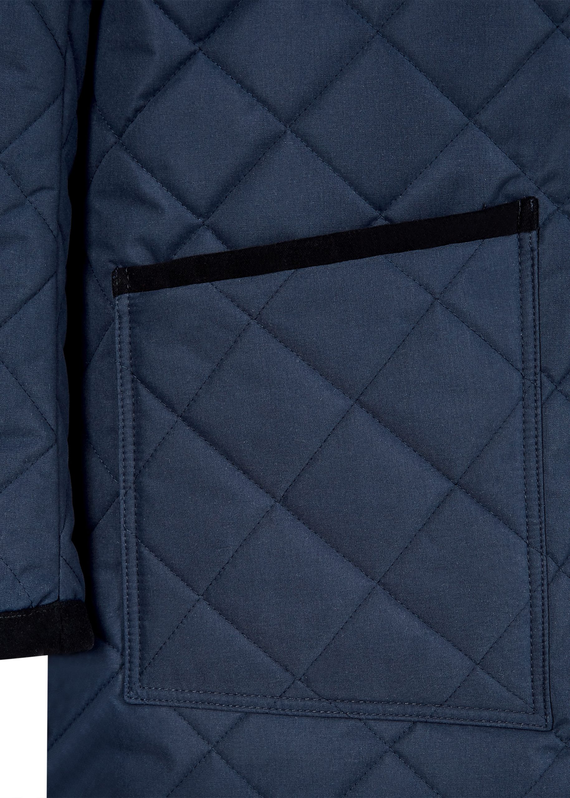 Six buttoned front quilted navy jacket
