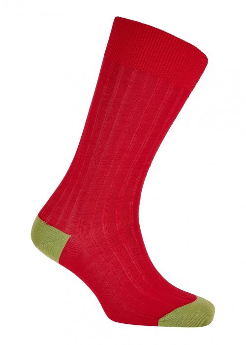 Roderick Charles red and green cotton socks