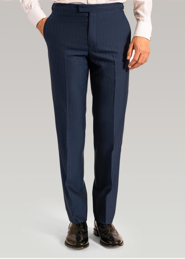 Roderick Charles tailored fit blue stripe suit trousers