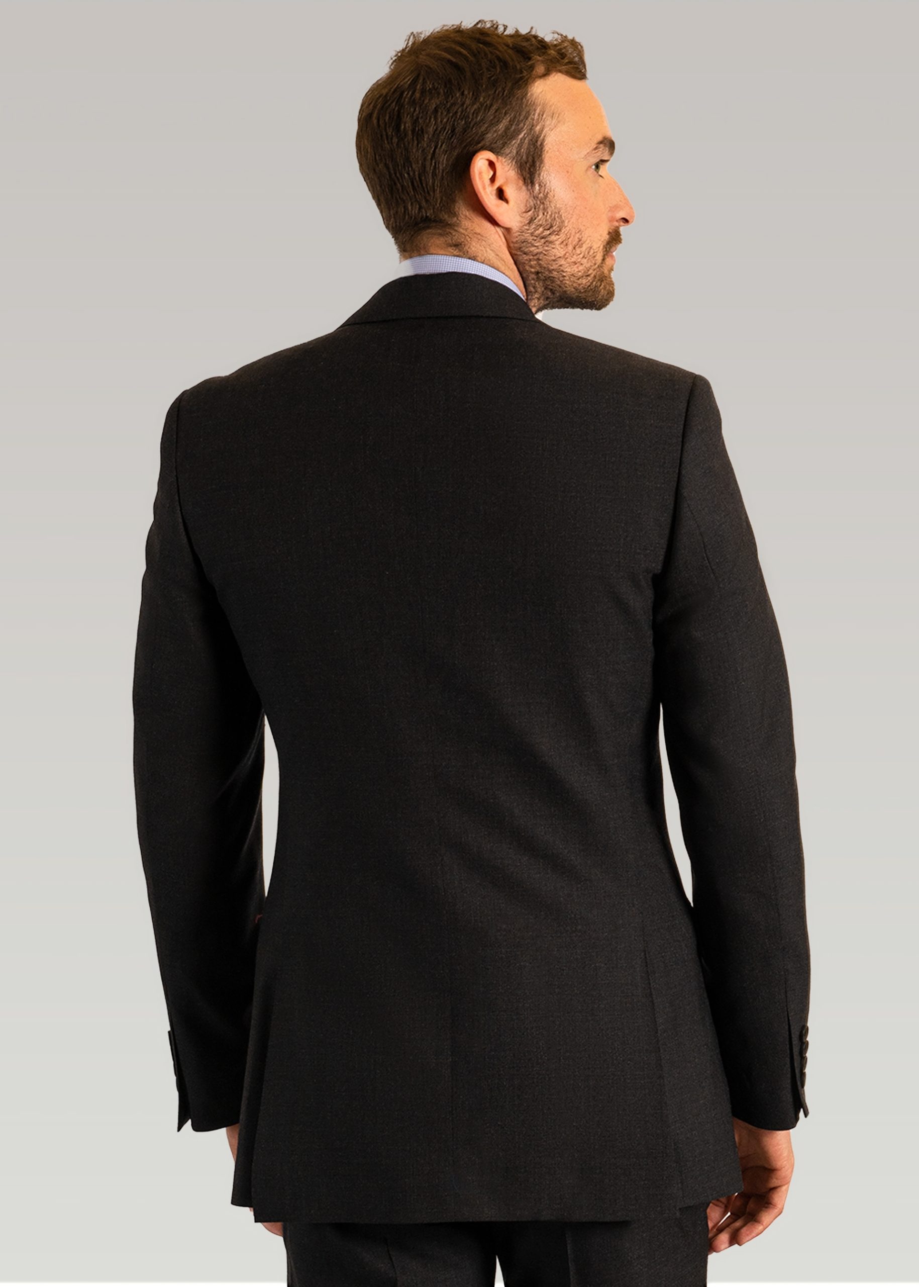 Back photograph of men’s plain business suit