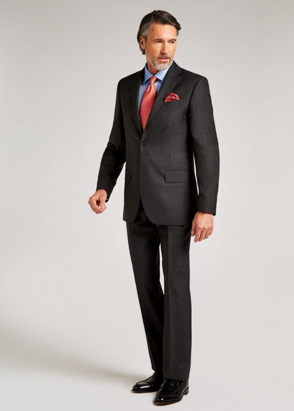 Tailored fit mid grey pic and pic suit by Roderick Charles London