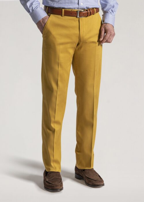 Gold twill cotton trousers