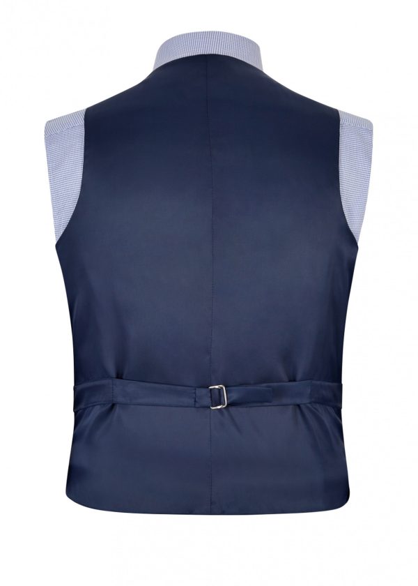 100% wool tan and navy tweed waistcoat