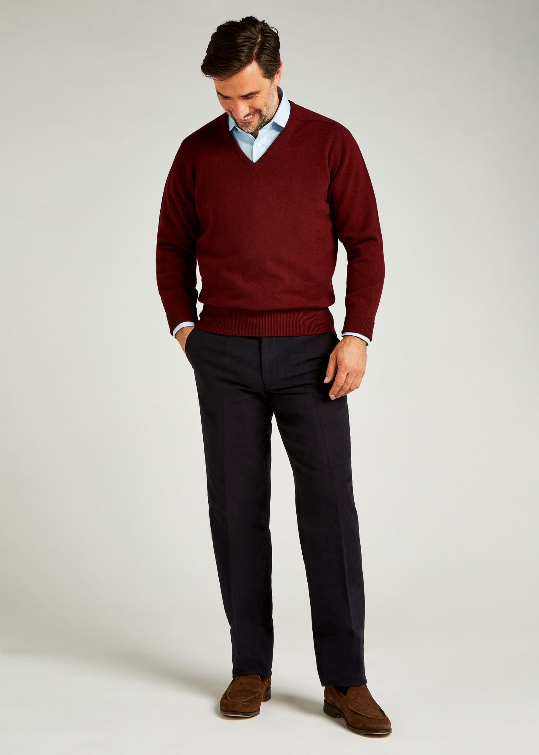 Roderick Charles Bordeaux wool sweater