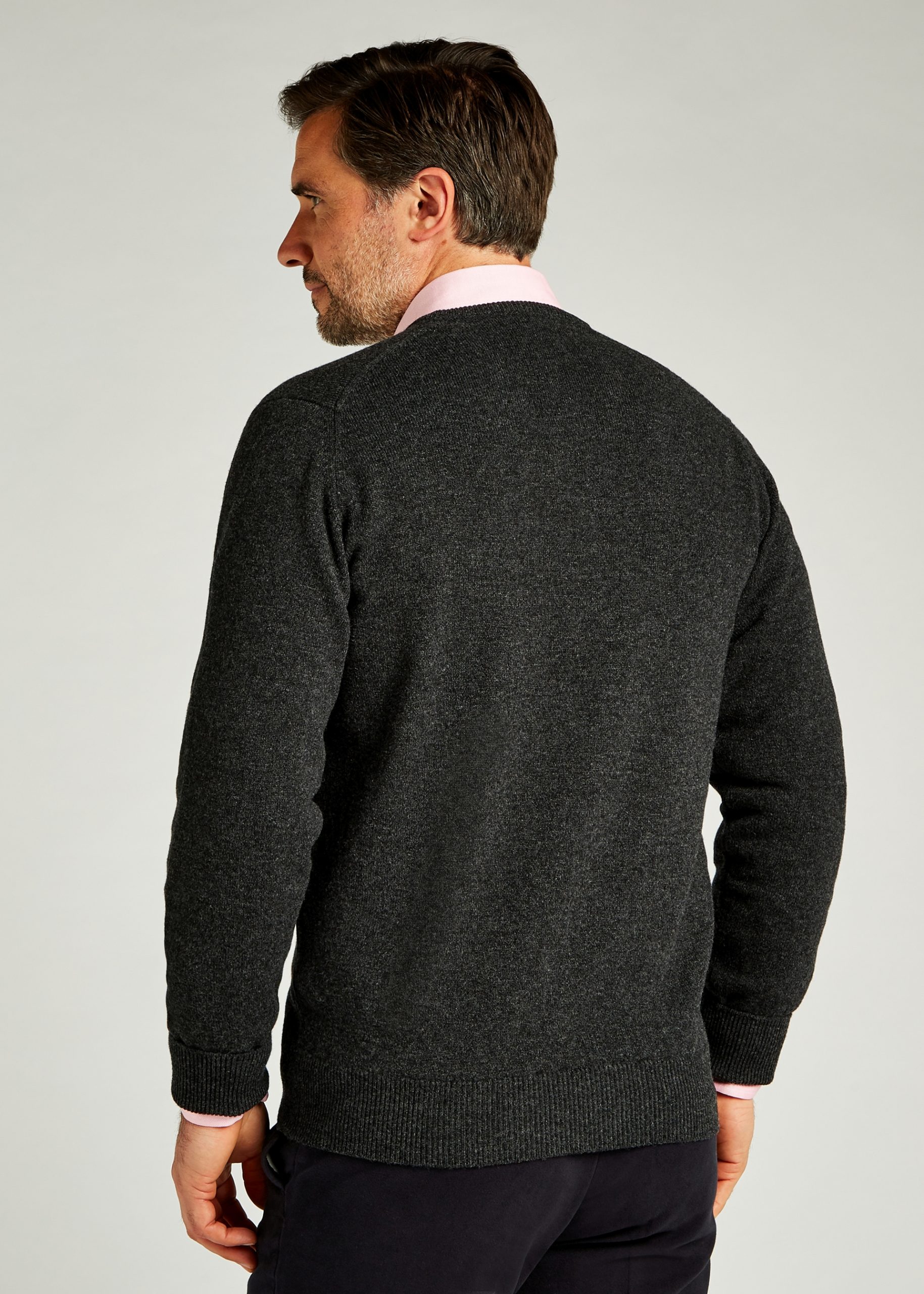 Charcoal v neck sweater by Roderick Charles