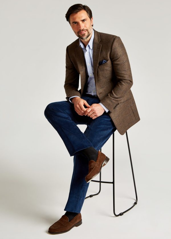 Roderick Charles brown and navy tailored fit tweed jacket