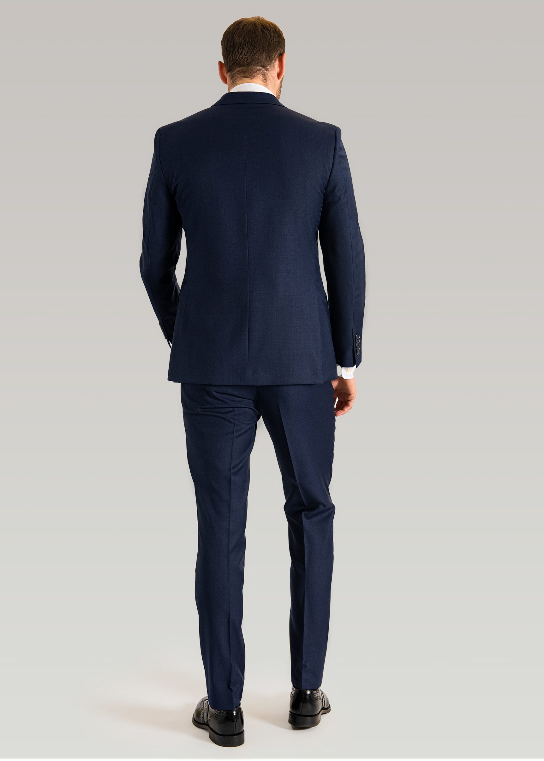 Tailored fit navy blue suit